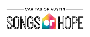 Colorful house emblem between songs and hope