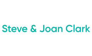 Teal text showing two names on white