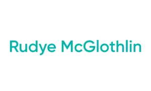 Turquoise text reading "Rudye McGlothlin