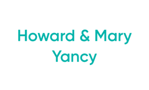 Howard & Mary Yancy teal text on white