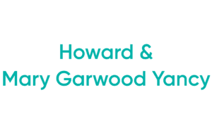 Teal text reading Howard & Mary Garwood Yancy