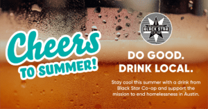 Black Star Co-op beer, "Cheers to Summer" text