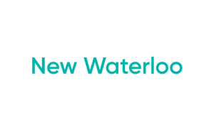 New Waterloo teal text on white background