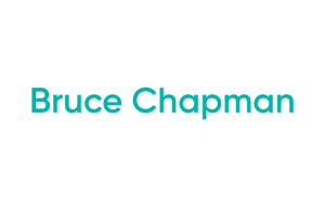 Teal text reading a name on white background