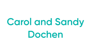 Turquoise text displaying two names on white