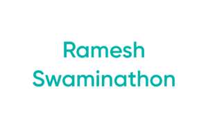 Teal text "Ramesh Swaminathon" on white