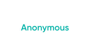 Teal "Anonymous" text on white background