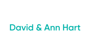Teal text: David & Ann Hart