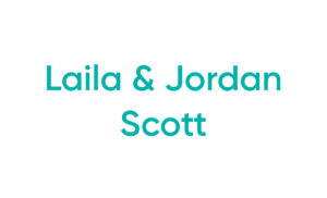 Teal names with ampersand on white background