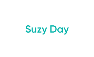 Teal "Suzy Day" text on white background