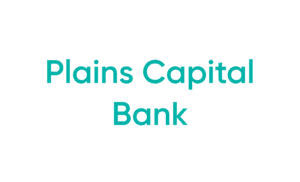 Plains Capital Bank logo in teal text