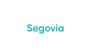 Segovia teal text logo on white background