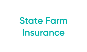 Teal State Farm Insurance text on white