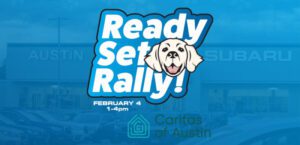 Ready Set Rally event logo with dog mascot