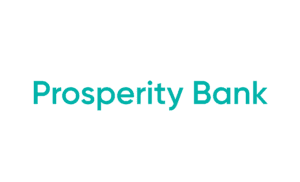 Prosperity Bank logo in teal on white
