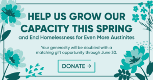 Spring donation banner to end Austin homelessness