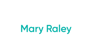Teal "Mary Raley" text on white background