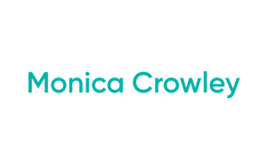 Teal name text on white background