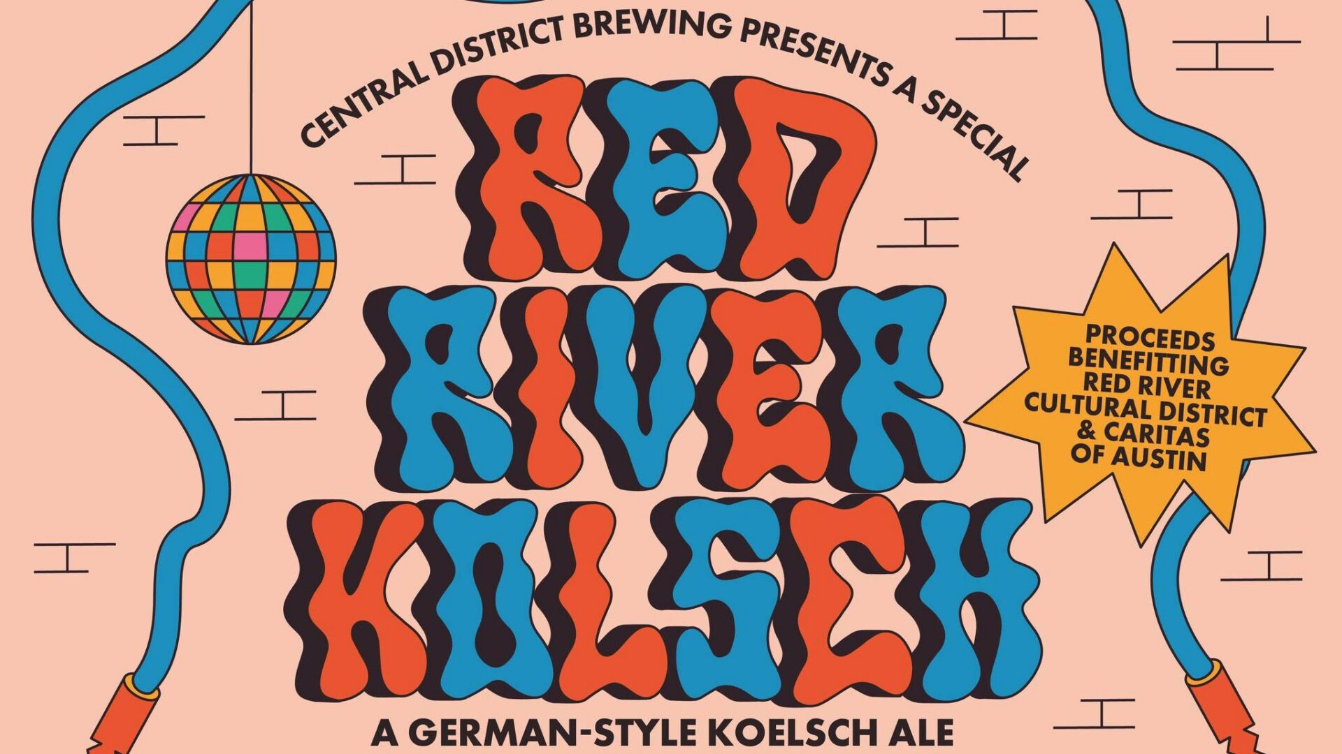 Retro Red River Koelsch beer label