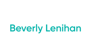 Teal Beverly Lenihan text on white background