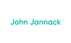 Teal name text on white background
