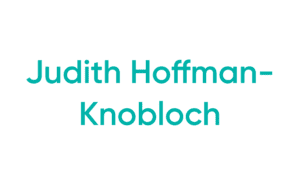 Centered teal name text on white background