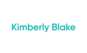 Teal name text on white background