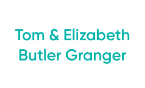Teal text displaying names on white background
