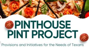 Pinthouse Pint Project logo over pizza