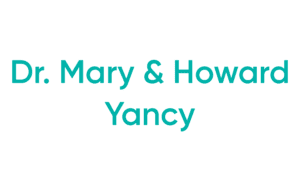 Teal text: Dr. Mary & Howard Yancy