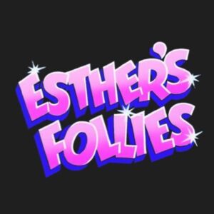 Esther's Follies logo in pink purple lettering