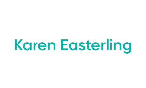 Teal text showing a name on white