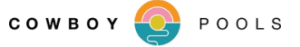 Cowboy Pools logo with rainbow circle