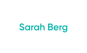 Teal Sarah Berg text on white background
