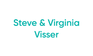 Teal text reading Steve & Virginia Visser