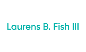 Teal name text on white background
