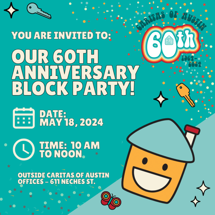 Cheerful 60th anniversary block party invitation