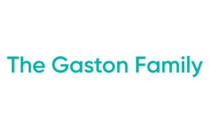 The Gaston Family teal text logo