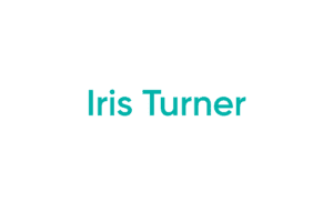 Teal Iris Turner text on white background