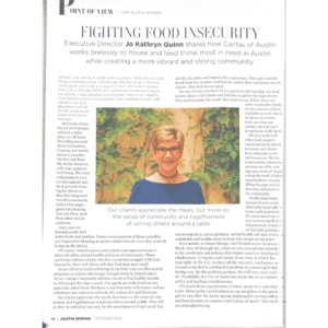 Smiling woman portrait in magazine article
