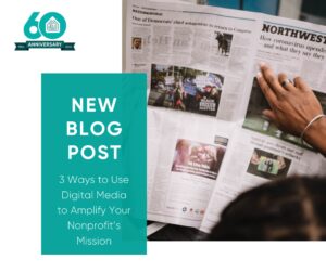 New blog post graphic with person reading newspaper