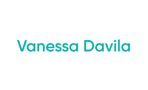 Teal name on white background