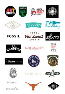 Collage of Austin business logos