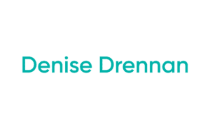 Teal text showing a person's name