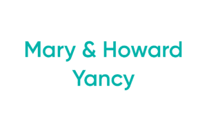 Teal "Mary & Howard Yancy" text on white