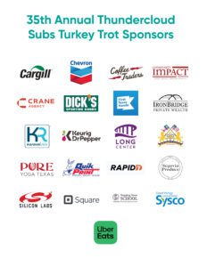 Thundercloud Subs Turkey Trot sponsors logo collage