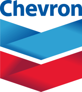 Chevron logo with blue and red chevrons