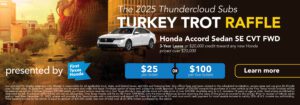 Turkey Trot raffle poster with Honda Accord