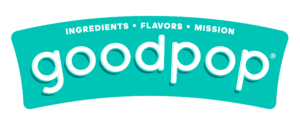 GoodPop logo with Ingredients Flavors Mission
