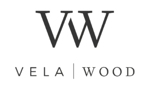 Vela Wood logo with VW monogram